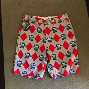 Men’s 34 waist Pabst Blue Ribbon shorts